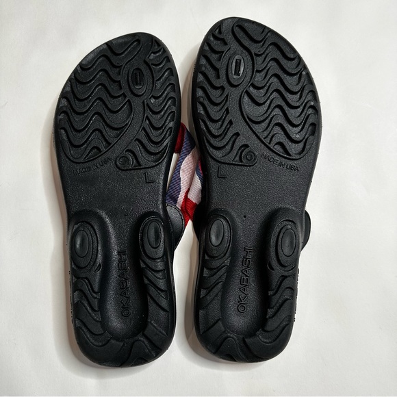 Okabashi Indigo Ocean flip flops Red / White & Blue size L - Picture 4 of 6